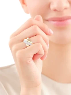 Pierścionek z żółtego złota z brylantami - 0,60 ct - próba 585