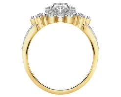 Pierścionek z żółtego złota z brylantami - 0,77 ct - próba 585