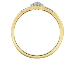 Pierścionek z żółtego złota z diamentami - 0,06 ct - próba 375