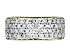 Pierścionek z żółtego złota  z diamentem i peridotami - próba 375