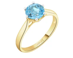 Pierścionek  z żółtego złota z diamentami - 0,02 ct - próba 375