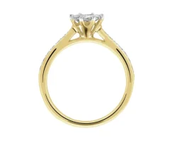 Pierścionek z żółtego złota z diamentami - 0,43 ct - próba 585