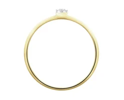Pierścionek z żółtego złota z diamentami - 0,02 ct - próba 375