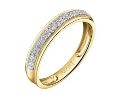 Pierścionek z żółtego złota z brylantami - 0,39 ct - próba 585