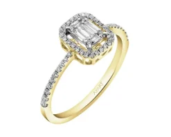 Pierścionek z żółtego złota z diamentami - 0,30 ct - próba 585