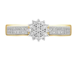 Pierścionek z żółtego złota z diamentami - 0,24 ct - próba 585