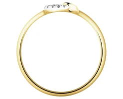 Pierścionek z żółtego złota z diamentami - 0,03 ct - próba 375