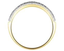 Pierścionek z żółtego złota z diamentami - 0,41 ct - próba 585