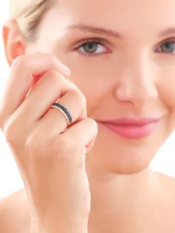 Pierścionek z żółtego złota z diamentami - 0,41 ct - próba 585