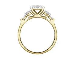 Pierścionek z żółtego złota z diamentami - 0,50 ct - próba 585