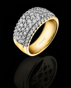 Pierścionek z żółtego złota z brylantami - 1,50 ct - próba 585