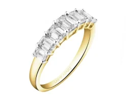 Pierścionek z żółtego złota z diamentami - 0,25 ct - próba 585