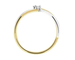 Pierścionek z żółtego złota z brylantem - 0,006 ct - próba 375
