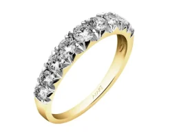 Pierścionek z żółtego złota z brylantami - 0,78 ct - próba 585