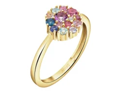 Pierścionek z żółtego złota z diamentami - 0,02 ct - próba 585