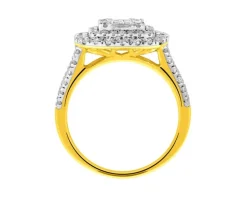 Pierścionek z żółtego złota z diamentami - 1,00 ct - próba 585