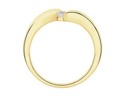 Pierścionek z żółtego złota z brylantem - 0,18 ct - próba 750