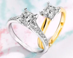 Pierścionek z żółtego złota z diamentem - SI2/H - 1,00 ct - próba 750