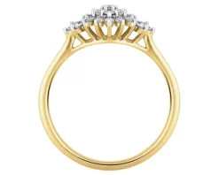 Pierścionek z żółtego złota z diamentami - 0,02 ct - próba 375