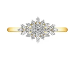 Pierścionek z żółtego złota z diamentami - 0,25 ct - próba 585