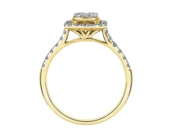 Pierścionek z żółtego złota z diamentami - 0,50 ct - próba 585