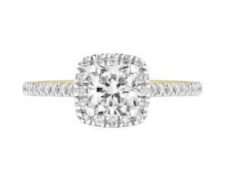 Pierścionek z żółtego złota z diamentami laboratoryjnymi - 1,25 ct - próba 750