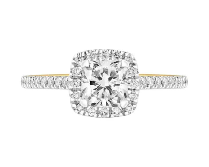 Pierścionek z żółtego złota z diamentami laboratoryjnymi - 1,25 ct - próba 750