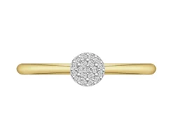 Pierścionek z żółtego złota z diamentami - 0,06 ct - próba 750