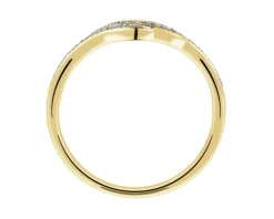 Pierścionek z żółtego złota z diamentami - 0,06 ct - próba 375
