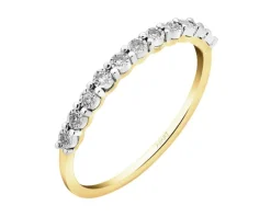Pierścionek z żółtego złota z diamentami - 0,04 ct - próba 375