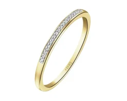 Pierścionek z żółtego złota z diamentami - 0,04 ct - próba 375