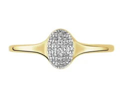 Pierścionek z żółtego złota z diamentami - 0,07 ct - próba 375