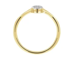 Pierścionek z żółtego złota z diamentami - 0,07 ct - próba 375