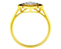 Pierścionek z żółtego złota z brylantem - serce - 0,10 ct - próba 585