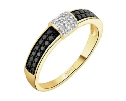 Pierścionek z żółtego złota z brylantami - 0,27 ct - próba 585