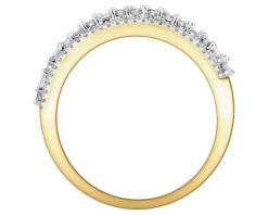 Pierścionek z żółtego złota z diamentami - 0,98 ct - próba 585