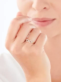 Pierścionek z żółtego złota z diamentami - 0,08 ct - próba 585