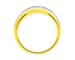 Pierścionek z żółtego złota z diamentami - 0,43 ct - próba 585