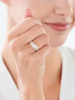 Pierścionek z żółtego złota z diamentami - 0,43 ct - próba 585