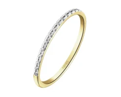 Pierścionek z żółtego złota z diamentami - 0,04 ct - próba 375