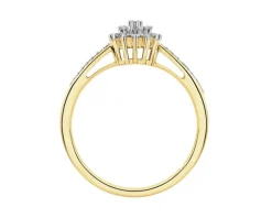 Pierścionek z żółtego złota z diamentami - 0,18 ct - próba 585