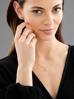 Pierścionek z żółtego złota z diamentami - 0,34 ct - próba 585