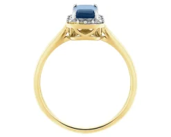 Pierścionek z żółtego złota z diamentami - 0,19 ct - próba 585