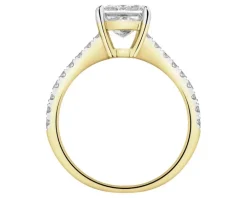 Pierścionek z żółtego złota z diamentami - VS2/H - 1,00 ct - próba 585