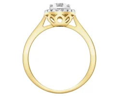 Pierścionek z żółtego złota z diamentami - 0,25 ct - próba 585