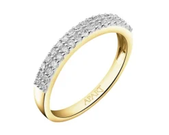 Pierścionek z żółtego złota z diamentami - 0,25 ct - próba 585