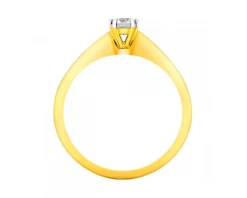 Pierścionek z żółtego złota z brylantem - 0,18 ct - próba 750