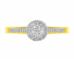 Pierścionek z żółtego złota z diamentami - 0,16 ct - próba 585