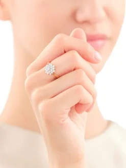 Pierścionek z żółtego złota z brylantami - 0,50 ct - próba 585