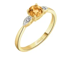 Pierścionek z żółtego złota z diamentami - 1,00 ct - próba 585